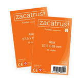Dos paquetes de fundas transparentes Zacatrus Asia 57,5 x 89 mm ZF004, 55 fundas cada uno