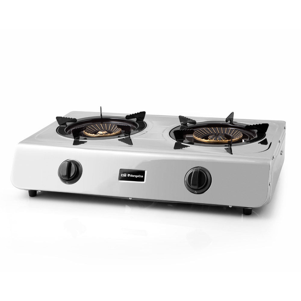 Orbegozo FO 2710 Hornillo Gas 2 Fuegos Triple Corona Inox 7,7 kW