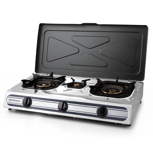 Orbegozo FO 3510 Hornillo Gas 3 Quemadores Triple Corona Inox 8,45 kW