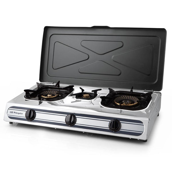 Orbegozo FO 3510 Hornillo Gas 3 Quemadores Triple Corona Inox 8,45 kW