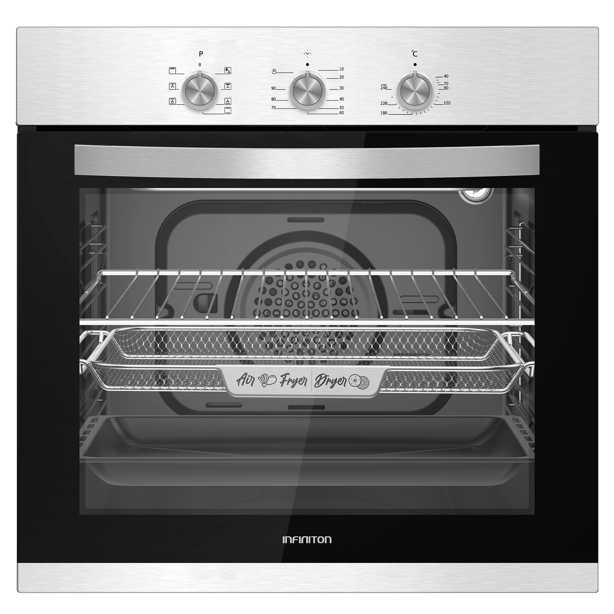 Horno Infiniton B698-AF 60L Inox - vista frontal