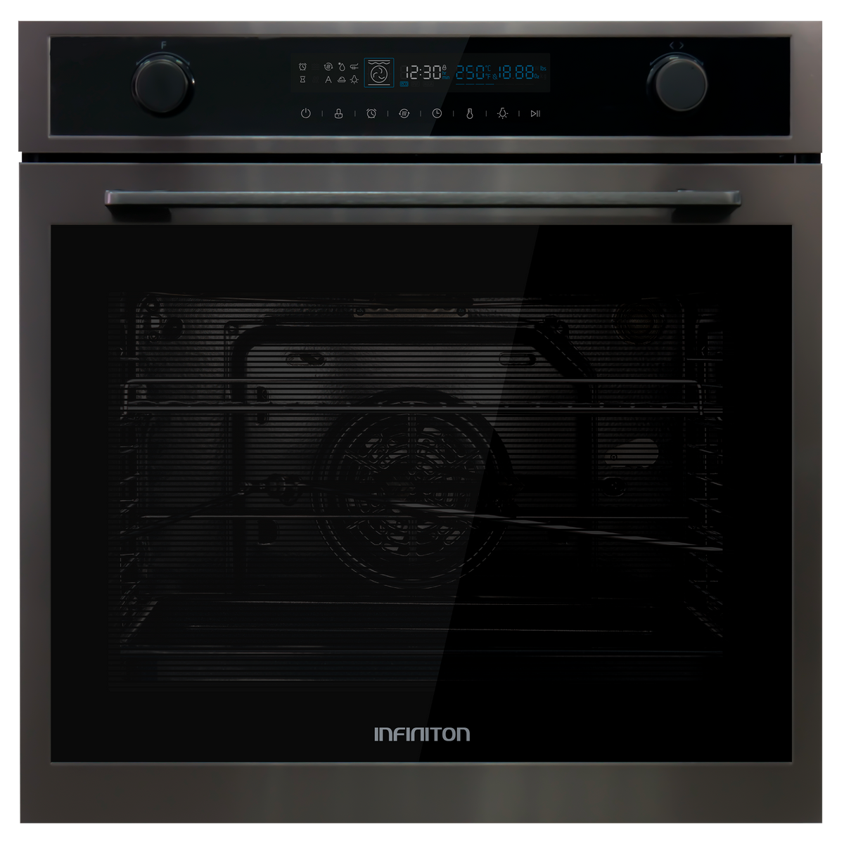 Horno Infiniton DG70 72L Dark Inox - vista frontal