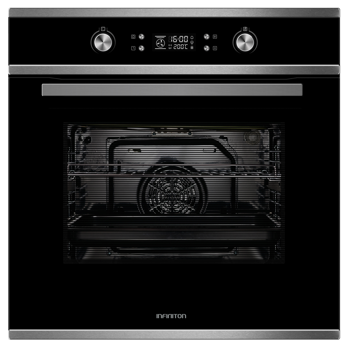 Horno Infiniton P659AT 70L Inox/Cristal negro - vista frontal