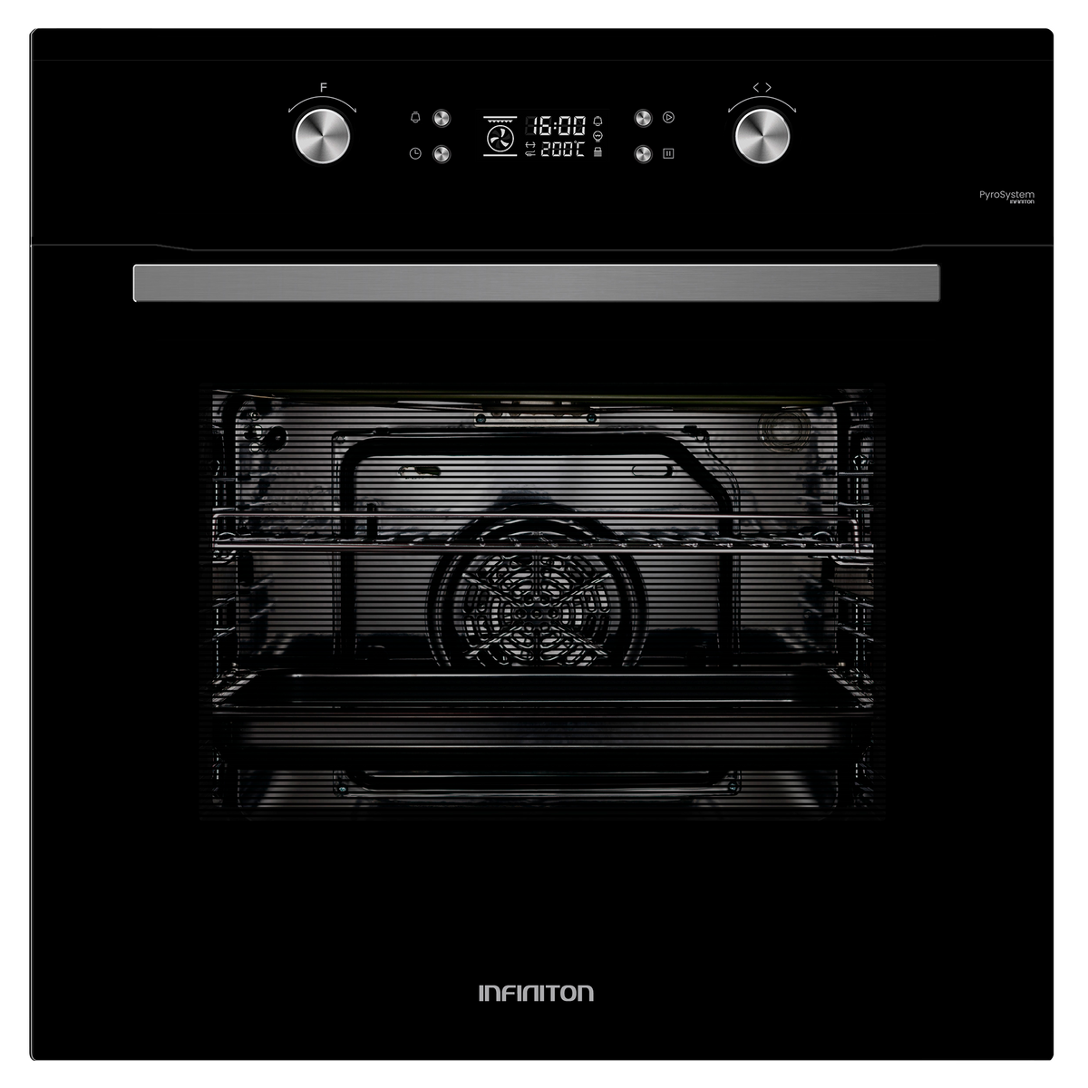 Horno Infiniton P709FB 70L Inox/Cristal negro - vista frontal