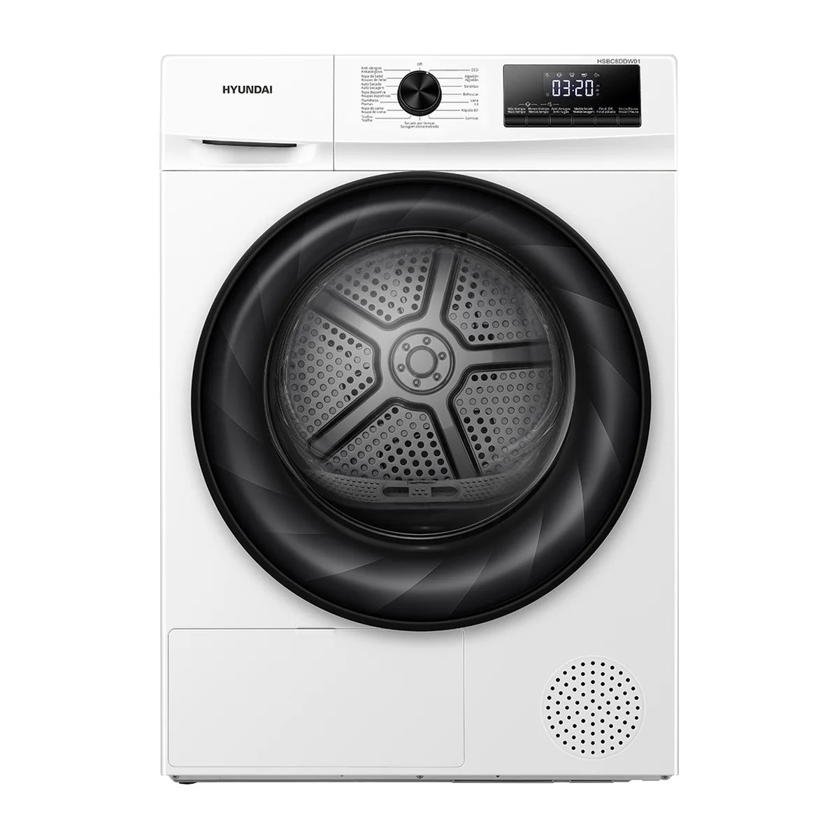 Secadora bomba de calor Hyundai HSBC8DDW01 8 kg Clase D Puerta XXL