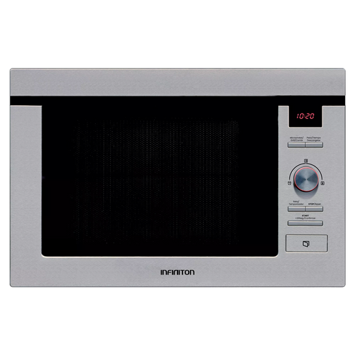 Microondas integrable Infiniton IMW-1625 de 25 litros en acero inoxidable con grill de cuarzo y display LED