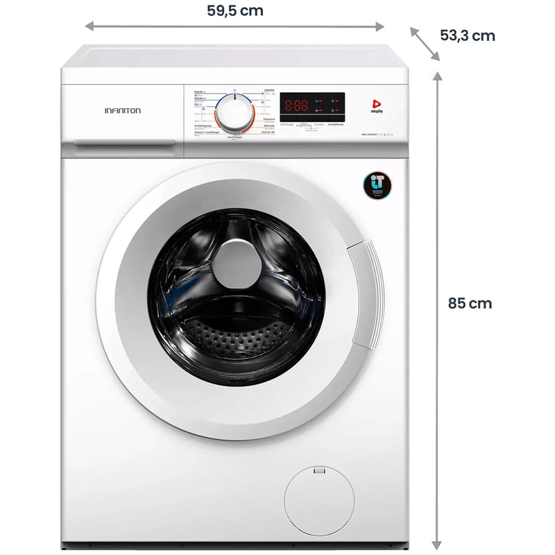 Lavadora Infiniton WM-D84AWT 8 kg clase A, panel de control Easy Play