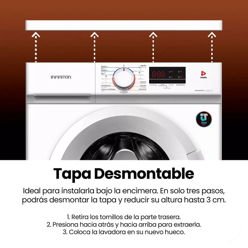 Lavadora Infiniton WM-D84AWT 8 kg clase A, tambor Care Design