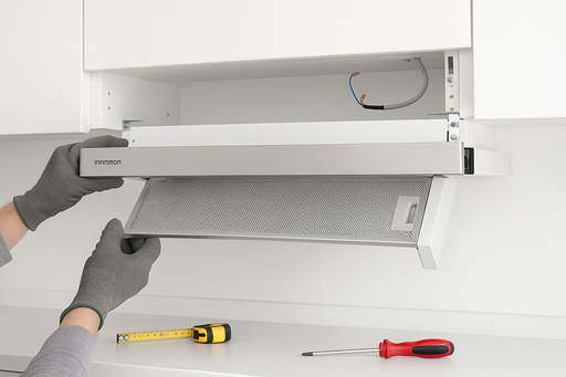 Instalación profesional limpia de campana telescópica Infiniton CMPE-64ABL