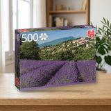 JUMBO PUZZLE 500 - PROVENCE, AUREL sobre una mesa de madera