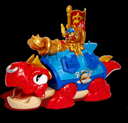 Piratix King Turtle: tortuga roja con capitán Piratix dorado