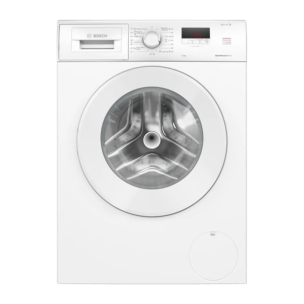 Lavadora Bosch WGE03200EP blanca de carga frontal, 8 kg y 1200 rpm, vista frontal