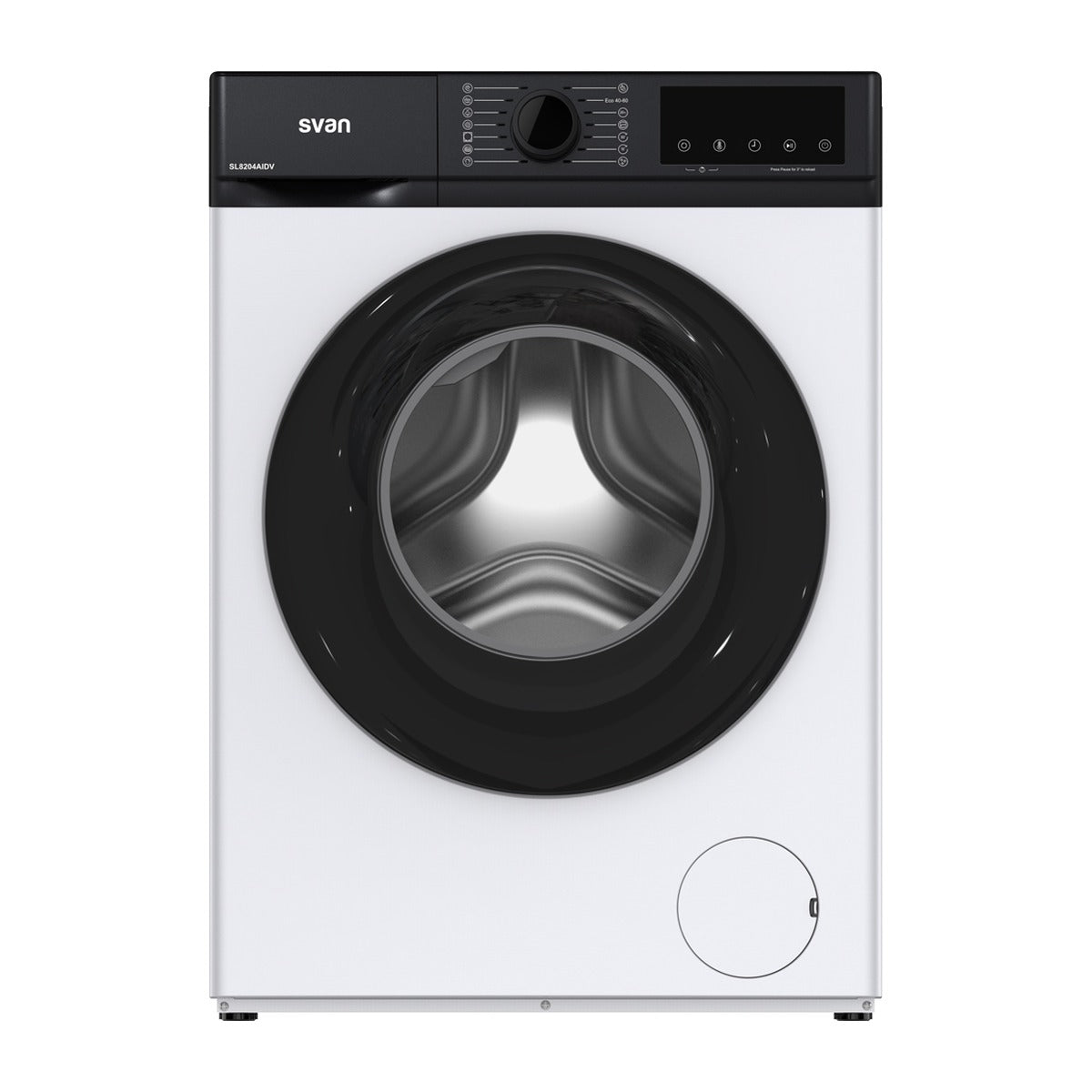 Lavadora Svan SL8204AIDV 8 kg 1200 rpm, blanca, vista frontal