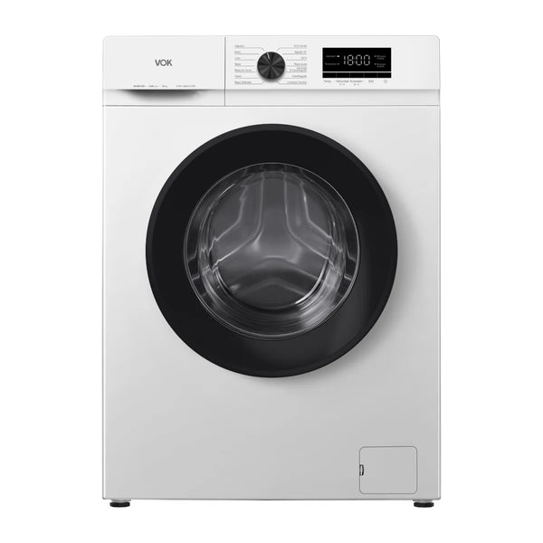 Lavadora VOK EVW-10BAW12PR blanca de 10 kg y 1200 rpm, vista frontal