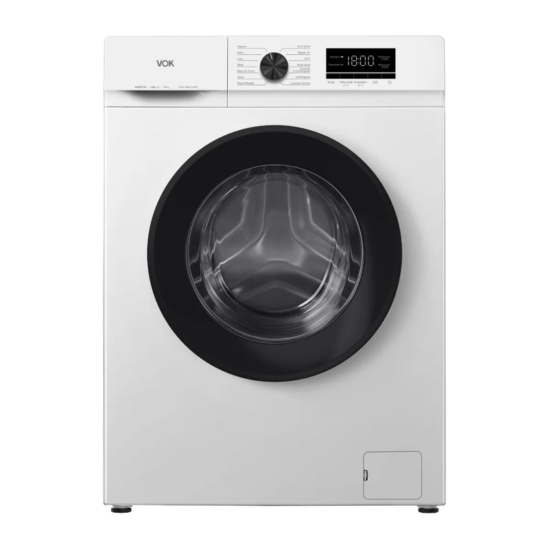 Lavadora VOK EVW-10BAW12PR blanca de 10 kg y 1200 rpm, vista frontal