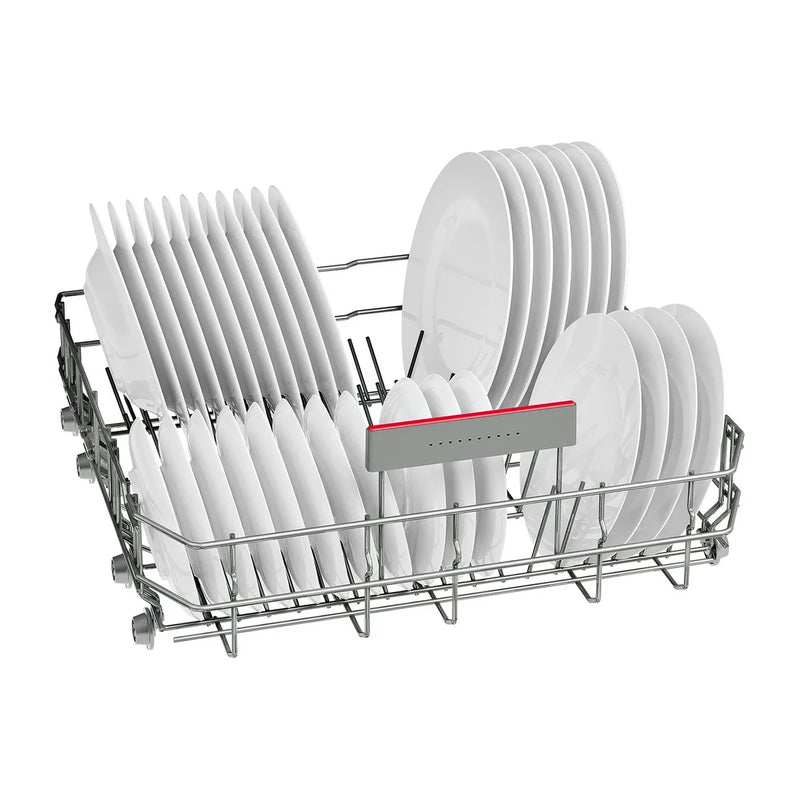 Cesta inferior del lavavajillas Bosch SMV4HVX14E con platos llanos y varillas abatibles