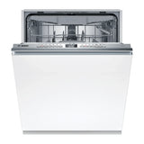 Lavavajillas Bosch SMV4HVX14E totalmente integrable, vista frontal con la puerta entreabierta y las tres cestas