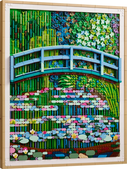 Mosaico LEGO del puente japonés y los nenúfares de Monet montado, 3179 piezas