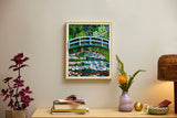 Cuadro LEGO Art de Monet colgado en la pared como decoración de salón