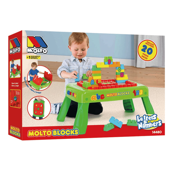 Mesa Moltó Blocks Actividades con 20 Bloques - Centro de Juego y Construcción
