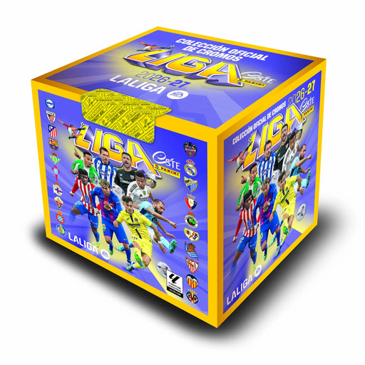 Caja completa de 50 sobres Panini Liga Este 2026/27 con 400 cromos de LaLiga EA Sports