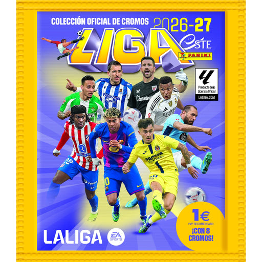 Sobre de cromos Panini Liga Este 2026/27 con 8 cromos de LaLiga EA Sports