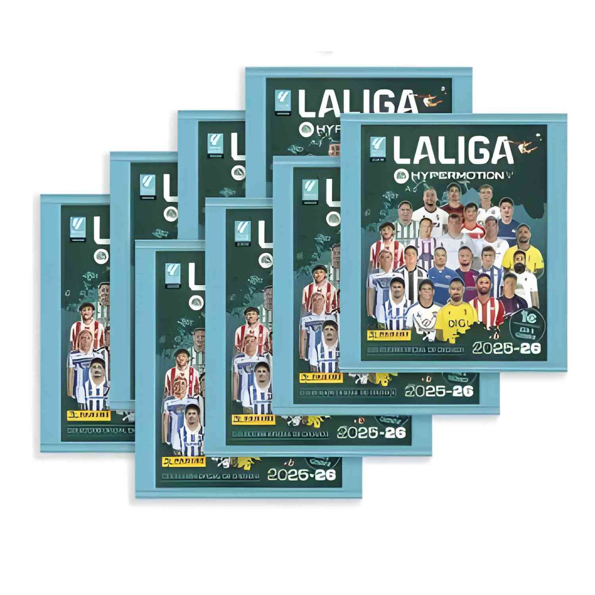 Sobre individual Panini Liga Hypermotion 2025/26 con 8 cromos de Segunda División española