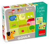 Caja de Goula Logic Farm 53168, juego de lógica de madera con 30 cartas desafío desde 3 años