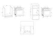 Plano de encastre del horno de gas Vitrokitchen HG602: hueco de 560 x 600 mm