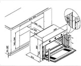 Plano de encastre del horno de gas Vitrokitchen HG902I: hueco de 854-864 x 585-598 mm