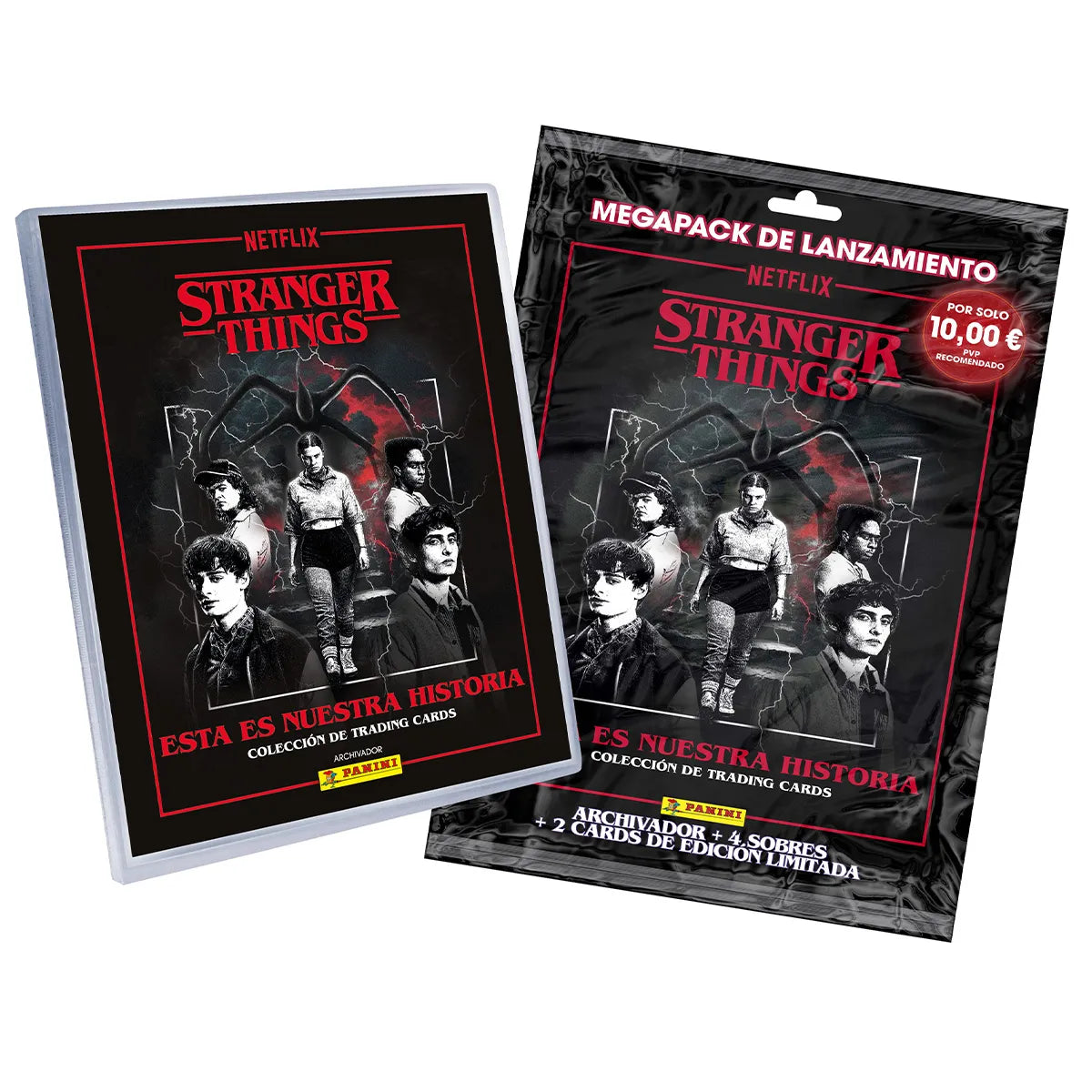 Panini Stranger Things Megapack de Inicio HC Trading Cards Archivador + 4 Sobres + 2 Cards Edición Limitada