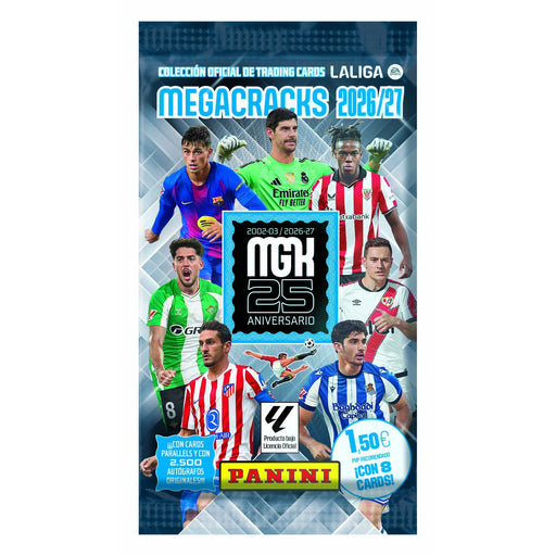 Sobre Panini MegaCracks 2026/27 con 8 trading cards oficiales de LaLiga