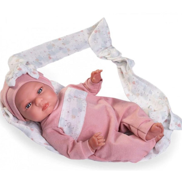 Muñecas Antonio Juan - Mi Pequeño Reborn Tufi con fular portabebé (82309)