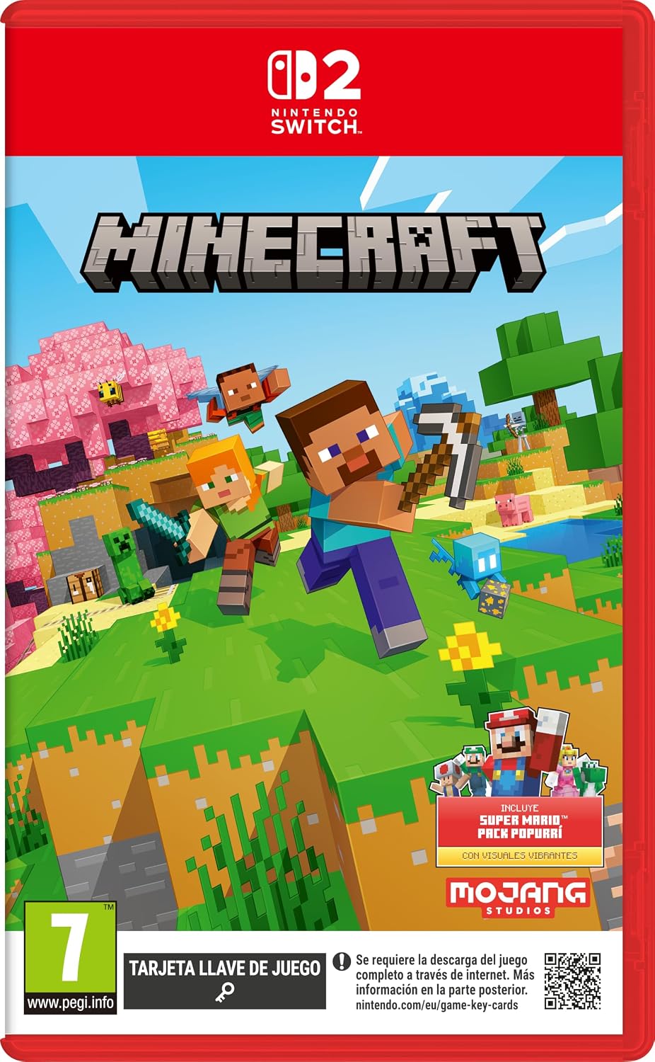 Champo Mario Sticker Minecraft Nintendo Switch 2 Edition | Híper Ocio