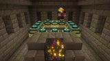 Minecraft en Nintendo Switch 2: sala del portal del End con los marcos y el generador de monstruos