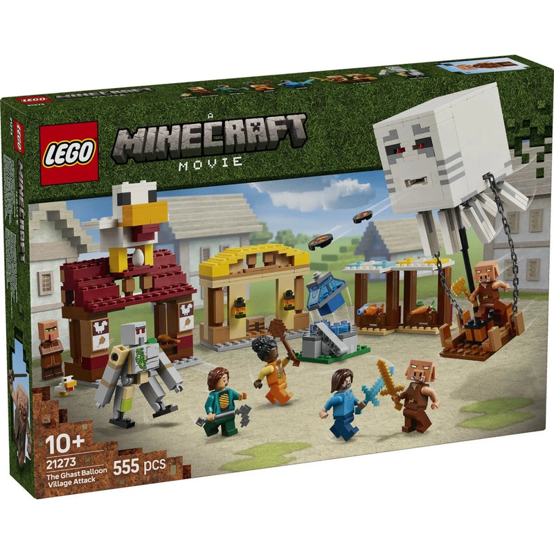 Set LEGO Minecraft 21273 con Steve y Natalie defendiéndose del Globo de Ghast.
