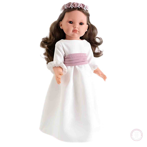 muñeca bella comunión morena 45 cm antonio juan con vestido blanco
