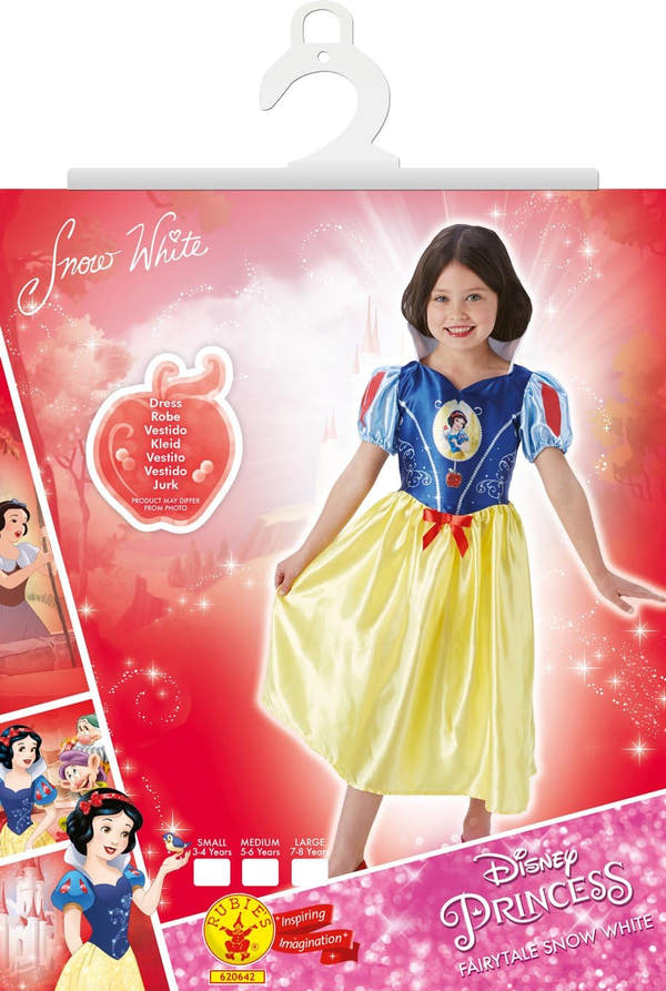 niña con disfraz de Blancanieves Rubies talla L 7 años 8 años