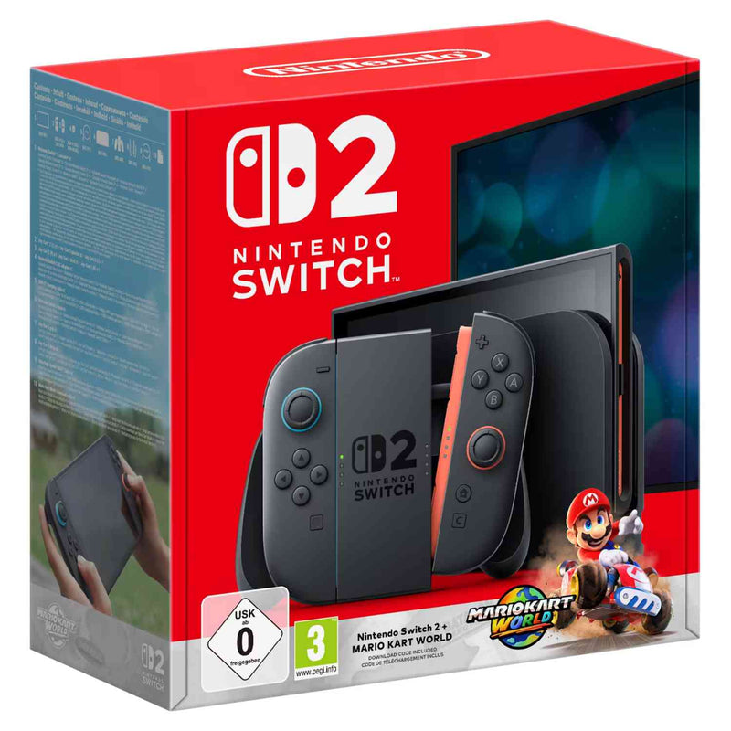 nintendo switch 2 con juego mario kart world
