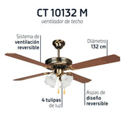 Ventilador de techo Orbegozo CT 10132 M - detalle