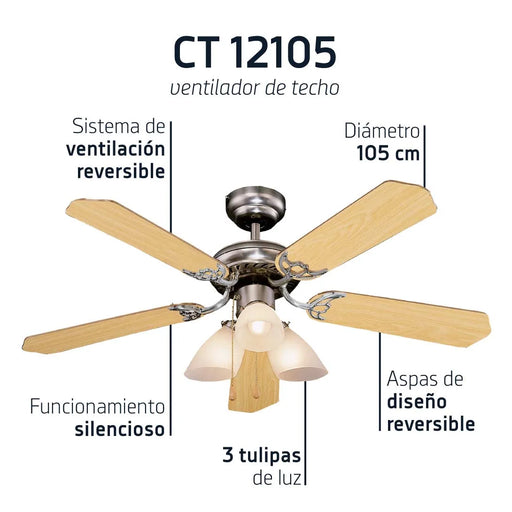 Ventilador de techo Orbegozo CT 12105 - detalle
