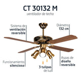 Ventilador de techo Orbegozo CT 30132 M - detalle