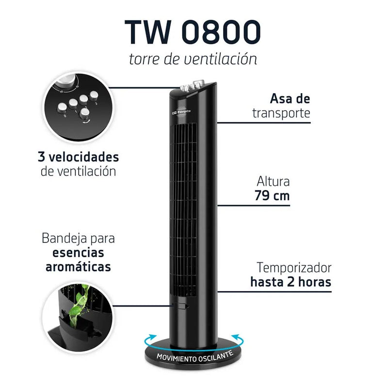 Ventilador de torre Orbegozo TW 0800 - accesorios