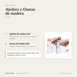 Infografía: qué incluye el pack Cayro de Ajedrez de madera 633 y Damas de madera 634