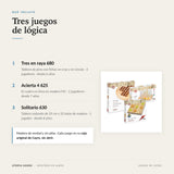 Infografía: qué incluye el pack Cayro de Tres en raya 680, Acierta 4 625 y Solitario 630