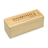 Caja de madera de pino del Dominó Competición Cayro 250 con la tapa corredera grabada