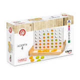 Caja del Acierta 4 de madera Cayro 625, el cuatro en línea con fichas de colores