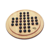 Solitario de madera Cayro 630, tablero redondo de pino con bolas granates en cruz