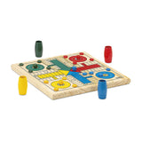 Tablero de madera del Parchís Cayro 632 con fichas de cubilete de colores