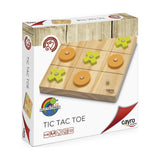 Caja del Tic Tac Toe de madera Cayro 680 con fichas naranjas y verdes